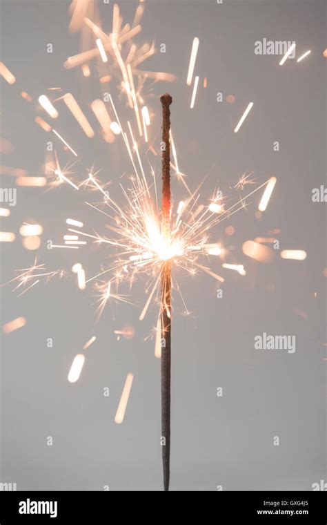 Sparks On Burning Sparkler Stock Photo Alamy