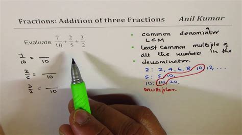 Adding fractions, uncommon denominators this math worksheet shows your child how to add fractions without common denominators and · in order to add and subtract fractions with unlike denominators, you have to convert them into fractions with like denominators and corresponding. How to Add three Fractions with Different Denominators - YouTube