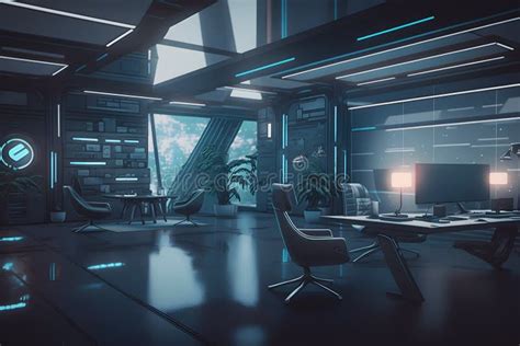 Futuristic Meeting Room Interior Conference Room Coworking Modern