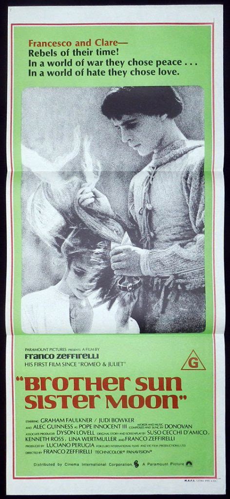 Brother Sun Sister Moon Australian Daybill Movie Poster Franco Zeffirelli Alec Guinness As Pope