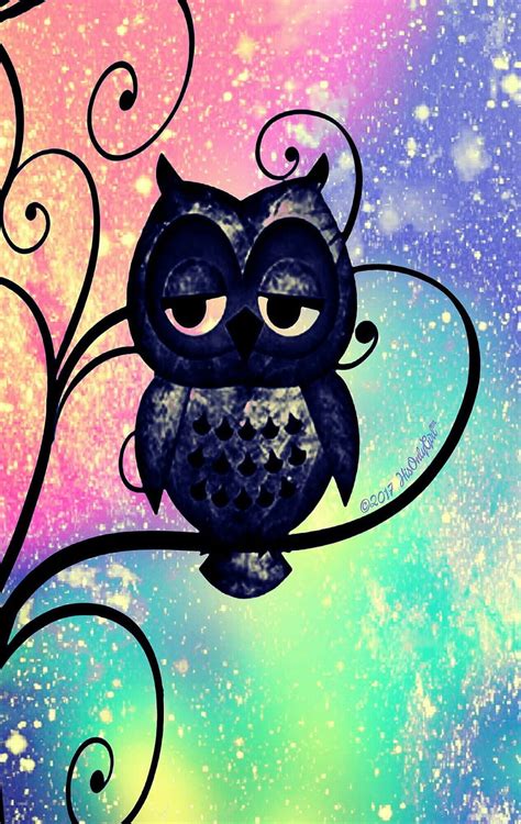 Rainbow Owl Galaxy Iphone Android I Created Owl Hipster Galaxy Hd