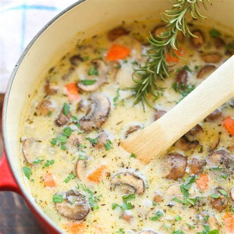 Check out these delicious family friendly dinner using boneless, skinless chicken thighs, potatoes, and carrots flavored with dry ranch dressing and onion soup, this recipe is a keeper. Creamy Chicken and Mushroom Soup Recipe Soups with olive ...