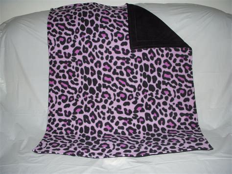Pet Blanket so cute purple cheetah print fleece with solid | Etsy