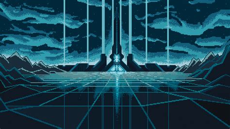 My First Pixel Art I Tried To Recreate The Tron Legacy Skyline With