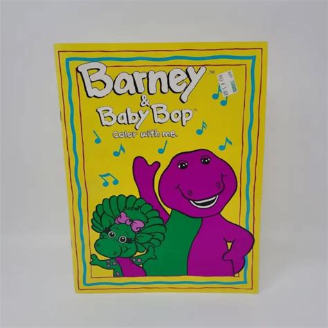 Vintage Barney And Baby Bop Color With Me Childrens Coloring Book 1992