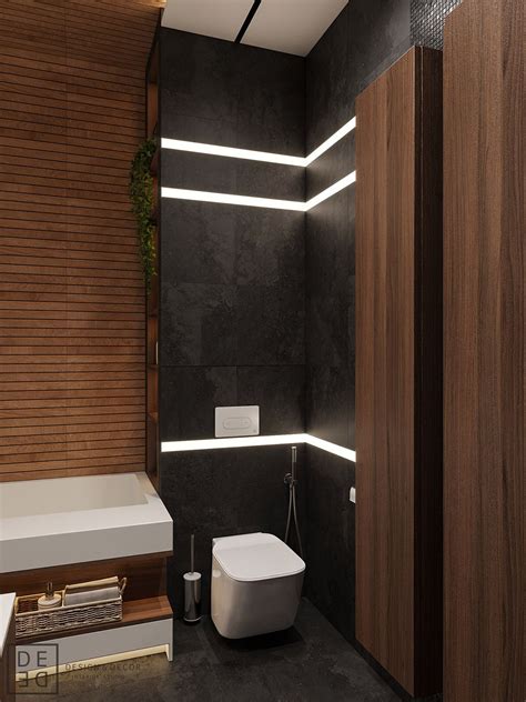 Luxurious Interior With Wood Slat Walls Bathroom Interior Design
