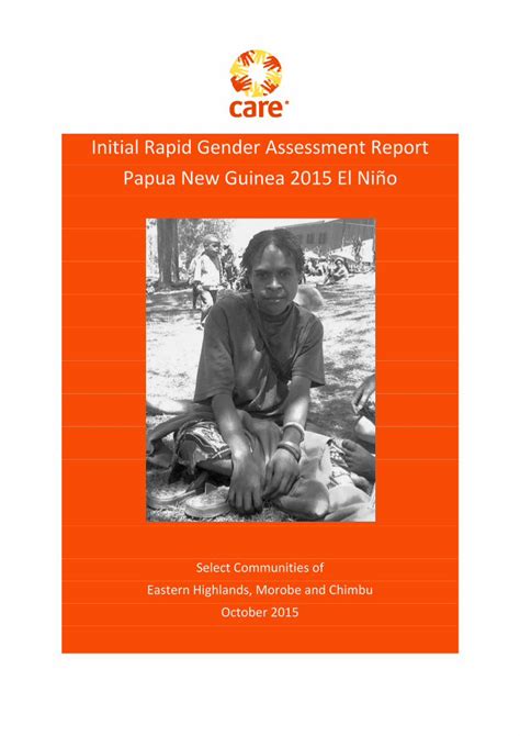 Pdf Initial Rapid Gender Assessment Report Papua New Guinea · Gender Based Violence