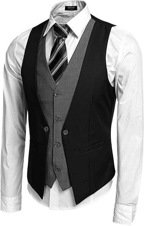 Coofandy Mens Formal Layered Slim Fit Suit Vest Premium Business Waistcoat 6812 Picclick