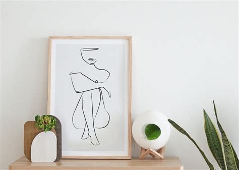 Naked Woman Poster Woman Line Art Print Single Line Art Naked Etsy Israel My Xxx Hot Girl