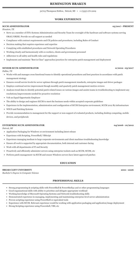 Intune Resume Sample
