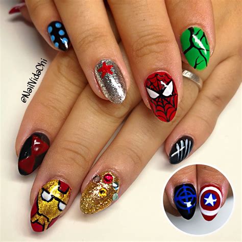 Avengers Nails Avengers Nails Superhero Nails Marvel Nails