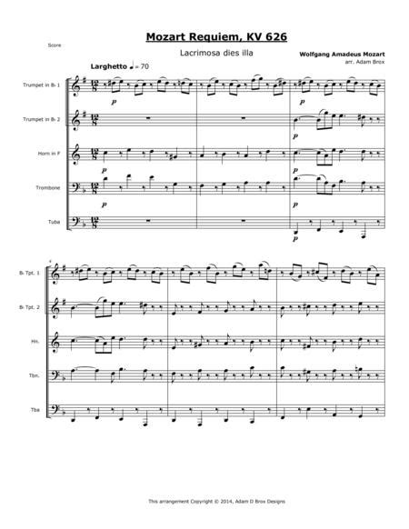 Mozart Requiem Lacrimosa By Wolfgang Amadeus Mozart