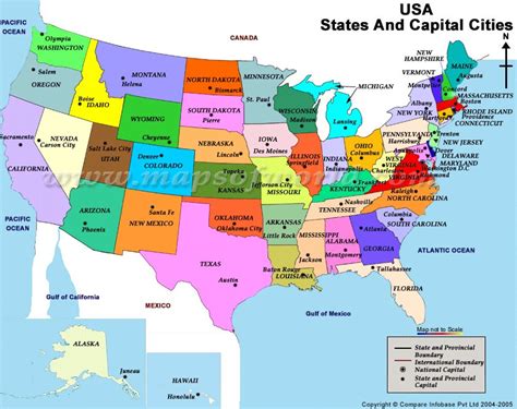 Usa Map With States And Cities Name