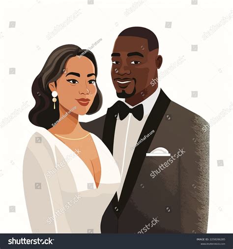 black man white woman getting married stock vector royalty free 2258286285 shutterstock
