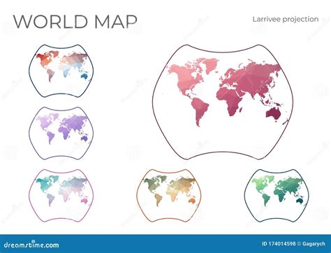 Low Poly World Map Set Stock Vector Illustration Of Infographic