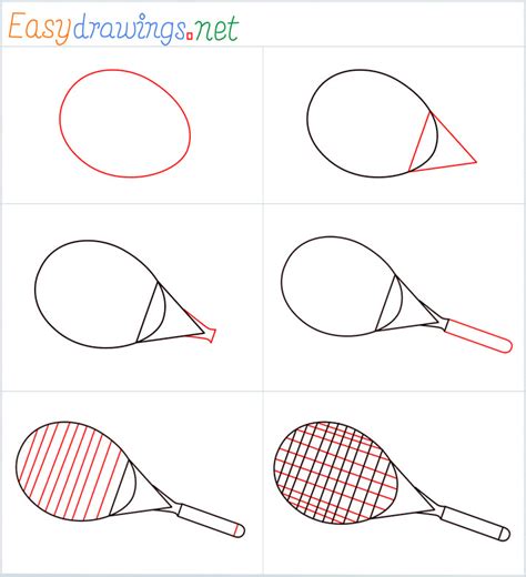 How To Draw A Tennis Racket Step By Step 6 Easy Phase