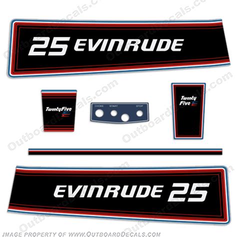 Evinrude 1981 25hp Decal Kit