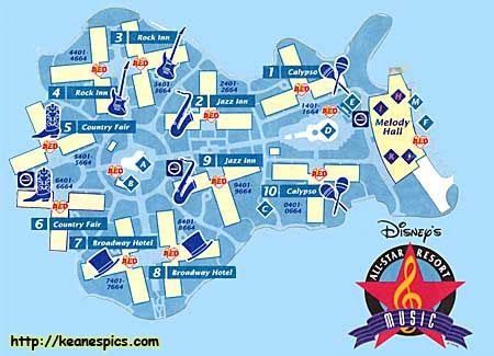 Conveniently located restaurants include amorette's patisserie, ghirardelli soda fountain & chocolate shop, and blaze pizza. All Star music Resort Map | Walt Disney World Resorts ...