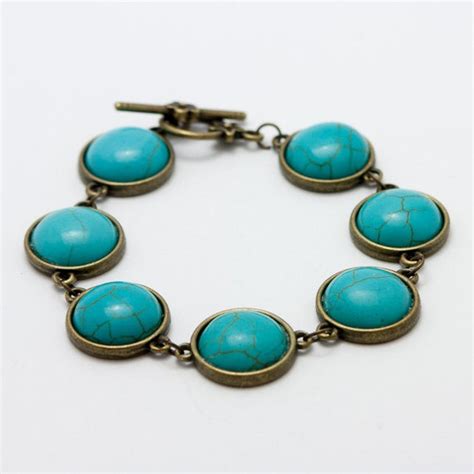 Vintage Turquoise Cabochons Bracelet
