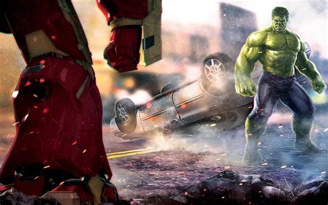 Hulk Vs Hulkbuster Battle Street Superheroes Hulk Hulkbuster Hd