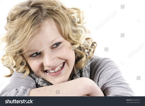 Teenage Girl Blonde Hair Smiling Camera Stock Photo 39435415 Shutterstock
