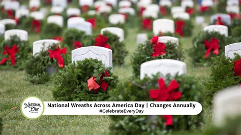 National Wreaths Across America Day Changes Annually National Day