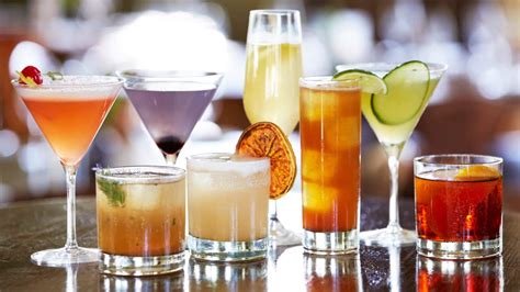 An Arrangement Of Different Cocktail Drinks