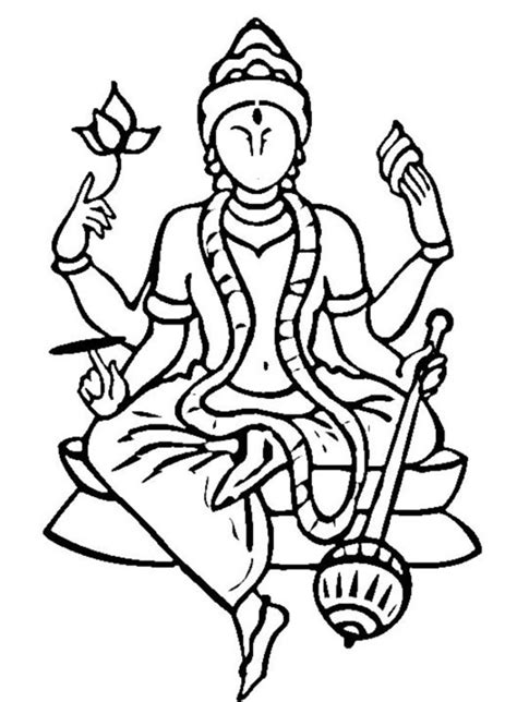 Hindu Gods Hinduism Pencil Drawing Drawings God Coloring Goddesses