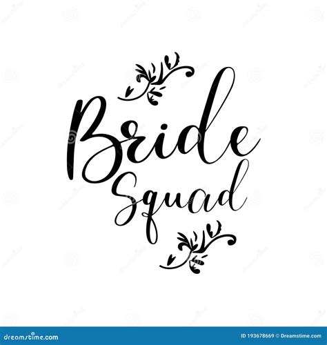 Bride Squad Lettering Inscriptions Wedding Calligraphy Vector CartoonDealer Com