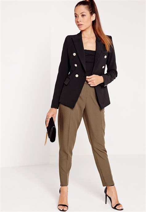 Missguided Military Style Blazer Black Women S Coats Jackets