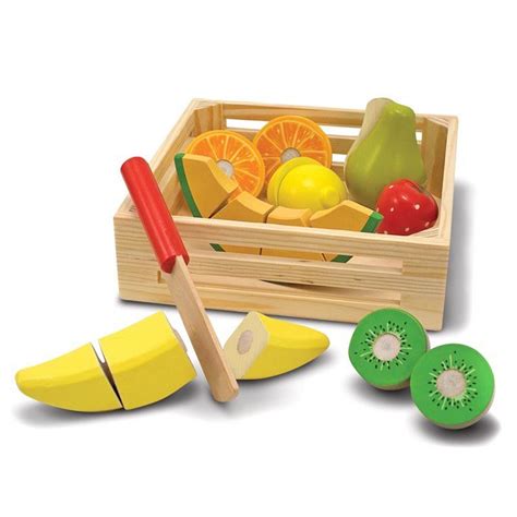 Melissa And Doug Cuttable Fruit Crate Wooden Play