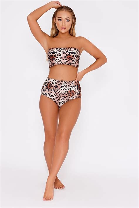 Billie Faiers Leopard Print Multiway Bikini Top In The Style Ireland