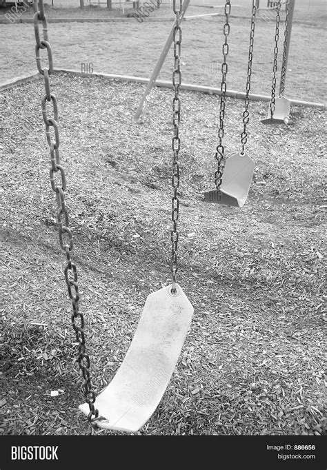 Empty School Swing Set Black White Image And Photo Bigstock