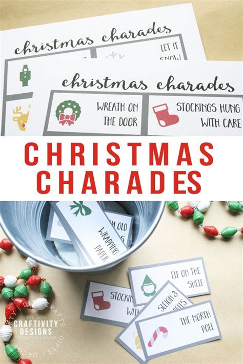 Free Printable Christmas Charades Unoriginal Mom