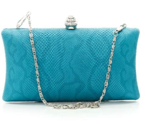 Turquoise Snakeskin Printed Evening Clutch Bags Printed Clutch Purses