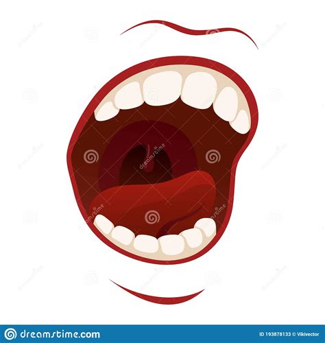 Scream Mouth With Teeth In A Shout Stock Vector Illustration Of