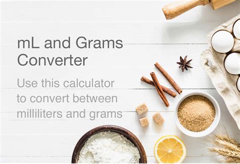 Type in your own numbers in the form to convert the units! mL to Grams | Grams to mL Conversion