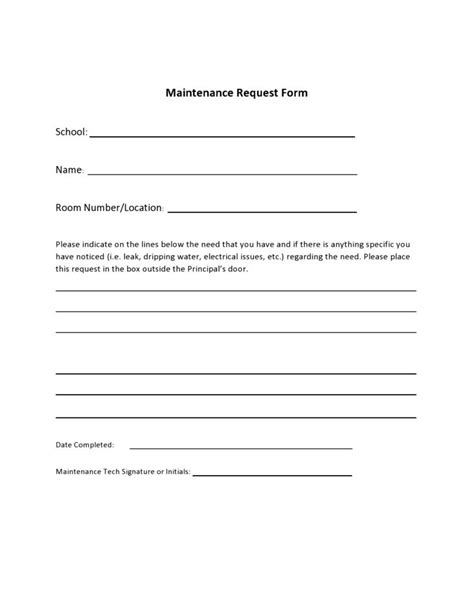Maintenance Request Form Templates Free Templatelab