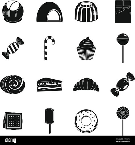 Iconos De Dulces Y Golosinas Simple Ilustración De Dulces Y Golosinas