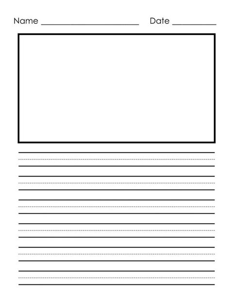 Preschool writing paper also available. Writing Paper Printable for Children | Lined writing paper, First grade writing, Preschool writing