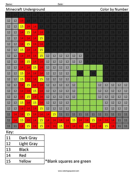 Minecraft Print By Numbers Worksheets