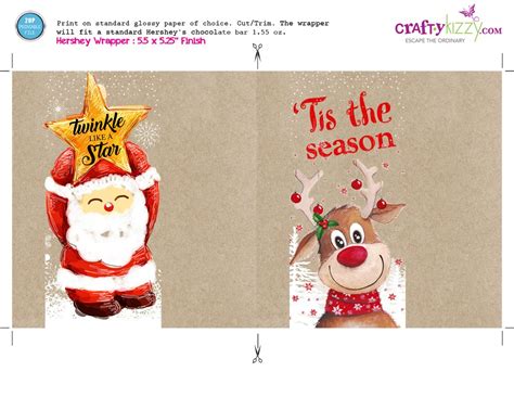 Digital art star printable party decor christmas. Christmas Chocolate Bar Wrapper Printable Favors - Tis The Season Hershey's Bar Label - INSTANT ...