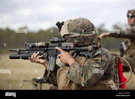 A Us Marine Attached To Advanced Infantry Training Battalion School