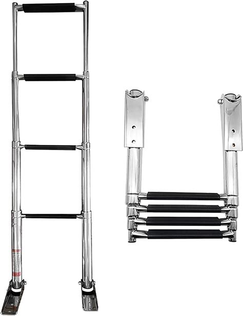 Telescopic Boat Ladder 4 Step Folding Boat Ladders Stainless Steel