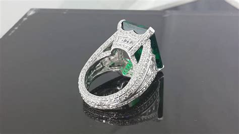 30ct Emerald Diamond Engagement Ring Youtube