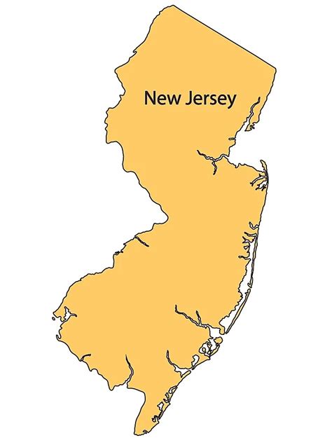 New Jersey Nj Map State Outline County Cities Towns