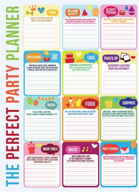Pull all data into the professional birthday party invitation pdf template and design your invitation to meet your specifications. FREE Download! Party Planning Timeline + Mini Cake Pennant ...
