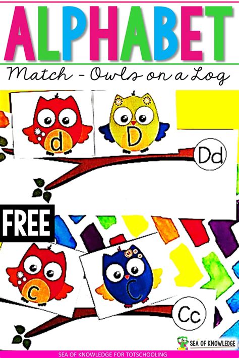 Owls Alphabet Matching Cards Hands-on Fun Printables! - Sea of Knowledge
