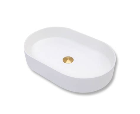Oval Above Counter Top Basin Solid Surface White Acrylic Au