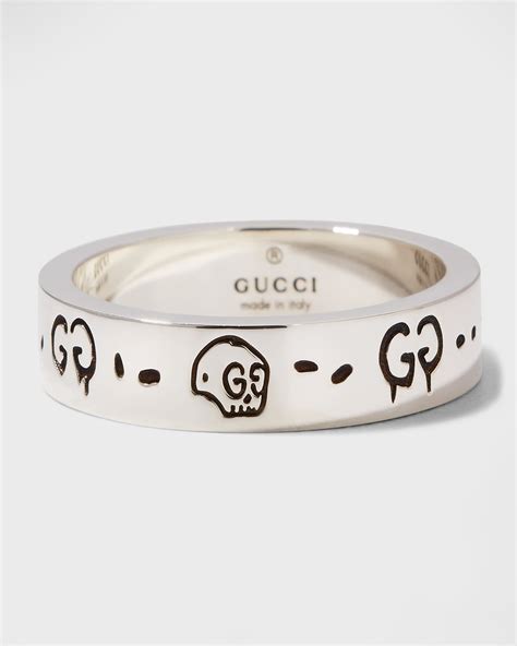 Gucci Ghost 6mm Sterling Silver Ring Neiman Marcus